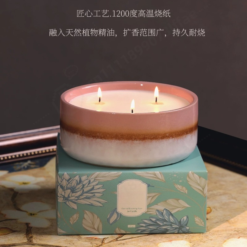 Home Fragrance Large - Büyük Seramik Kavanoz Kokulu Mum Hediye